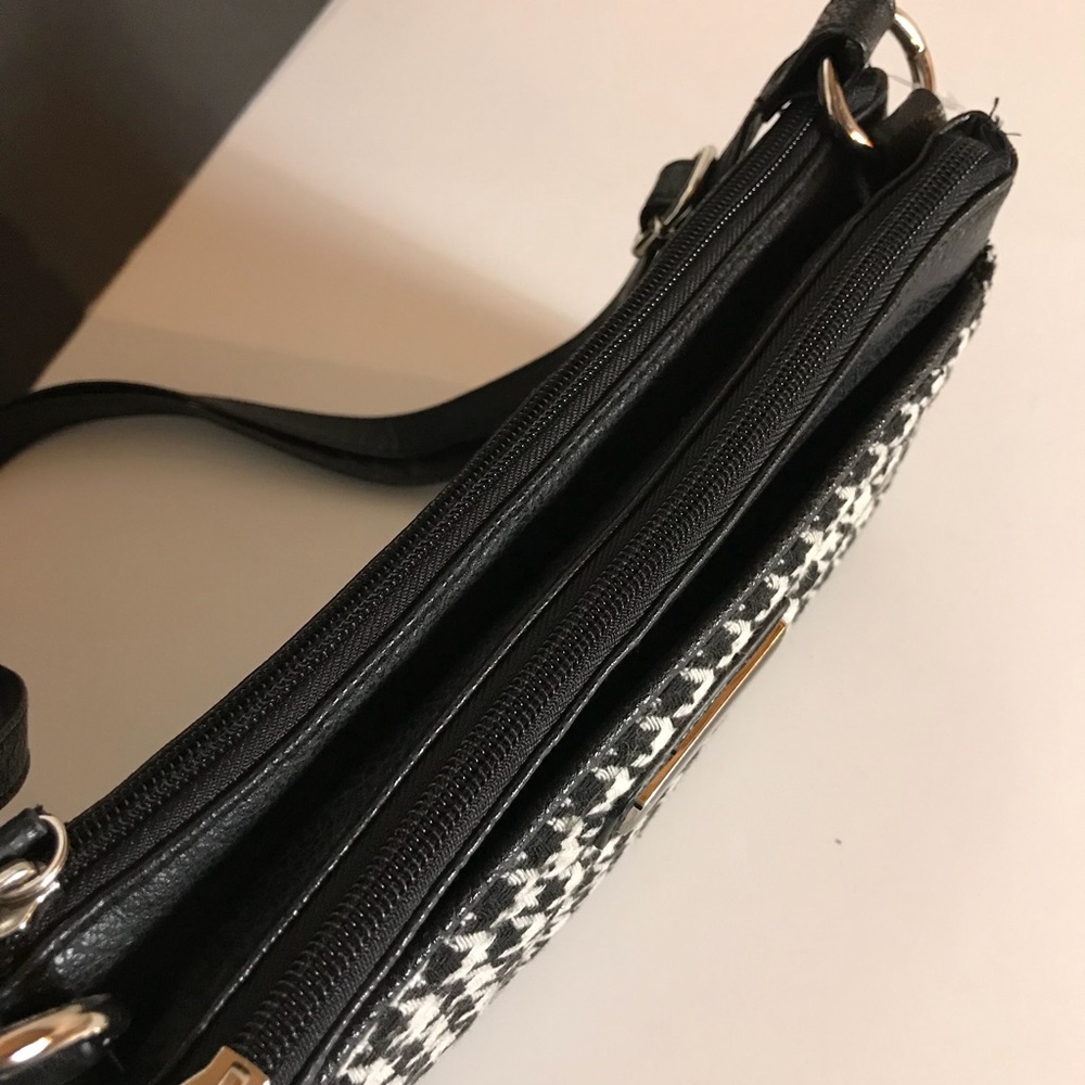 Houndstooth Crossbody Bag handbag lots of pockets - Picture 3 of 8